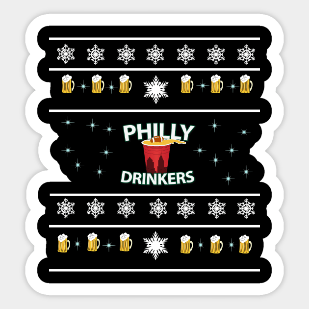 Philly Drinkers Ugly Sweater Sticker by Philly Drinkers